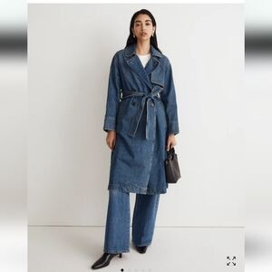 NWOT Madewell Oversized Denim Trench Coat in Rensberry Wash